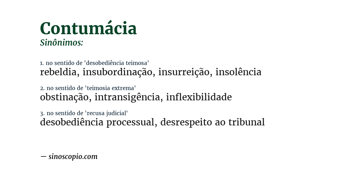 Sinônimo de contumácia