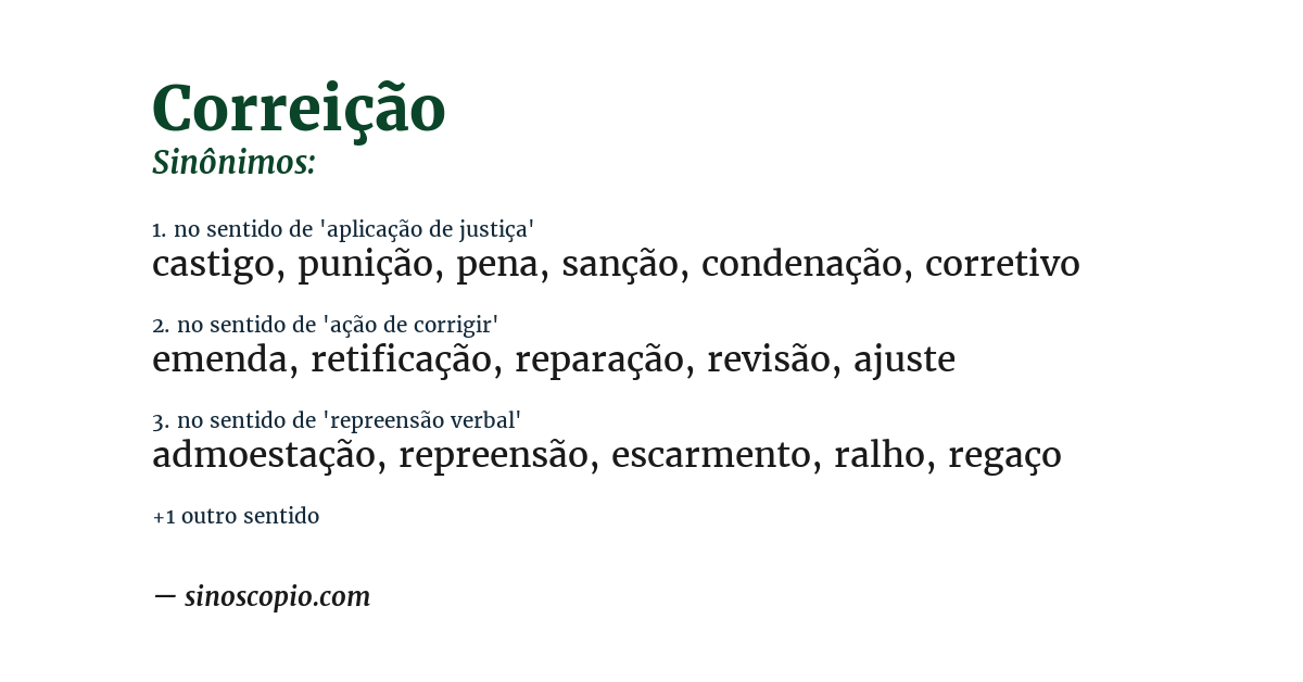 Sinônimo de correição