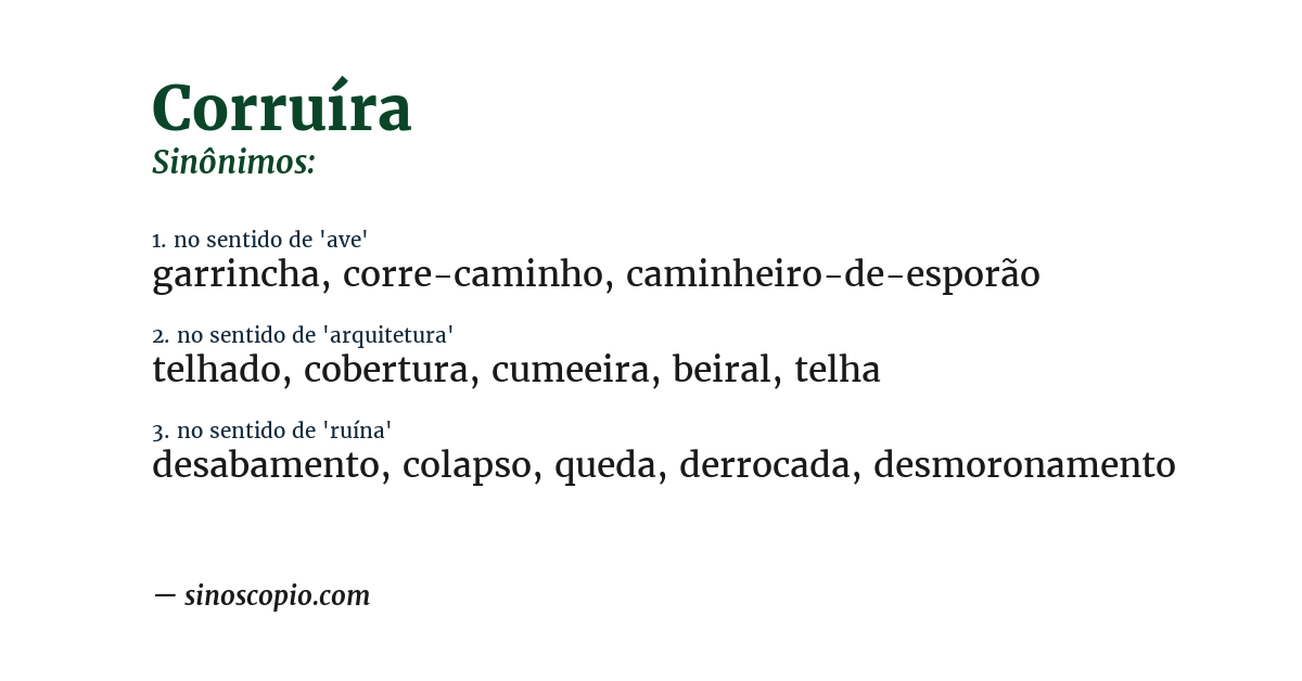 Sinônimo de corruíra