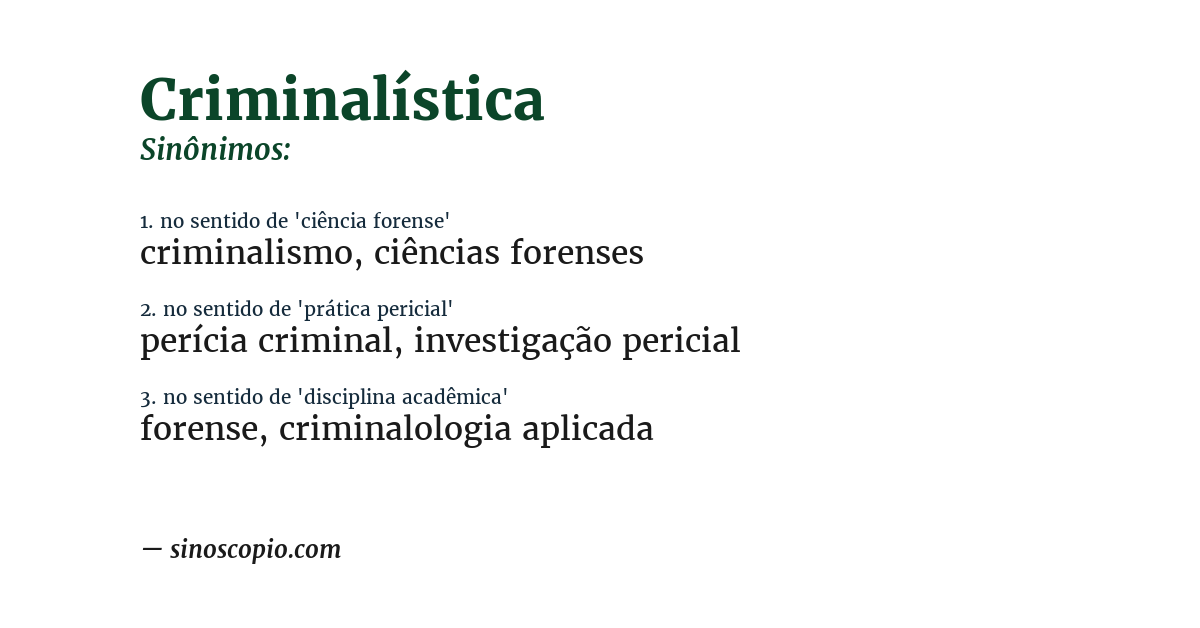 Sinônimo de criminalística