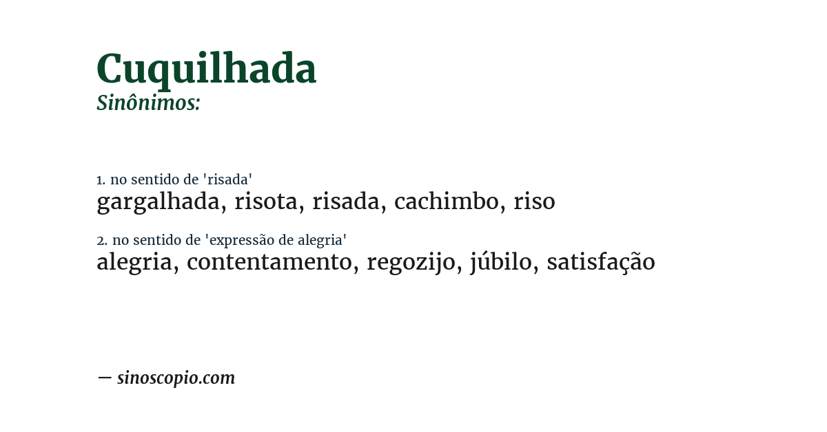 Sinônimo de cuquilhada