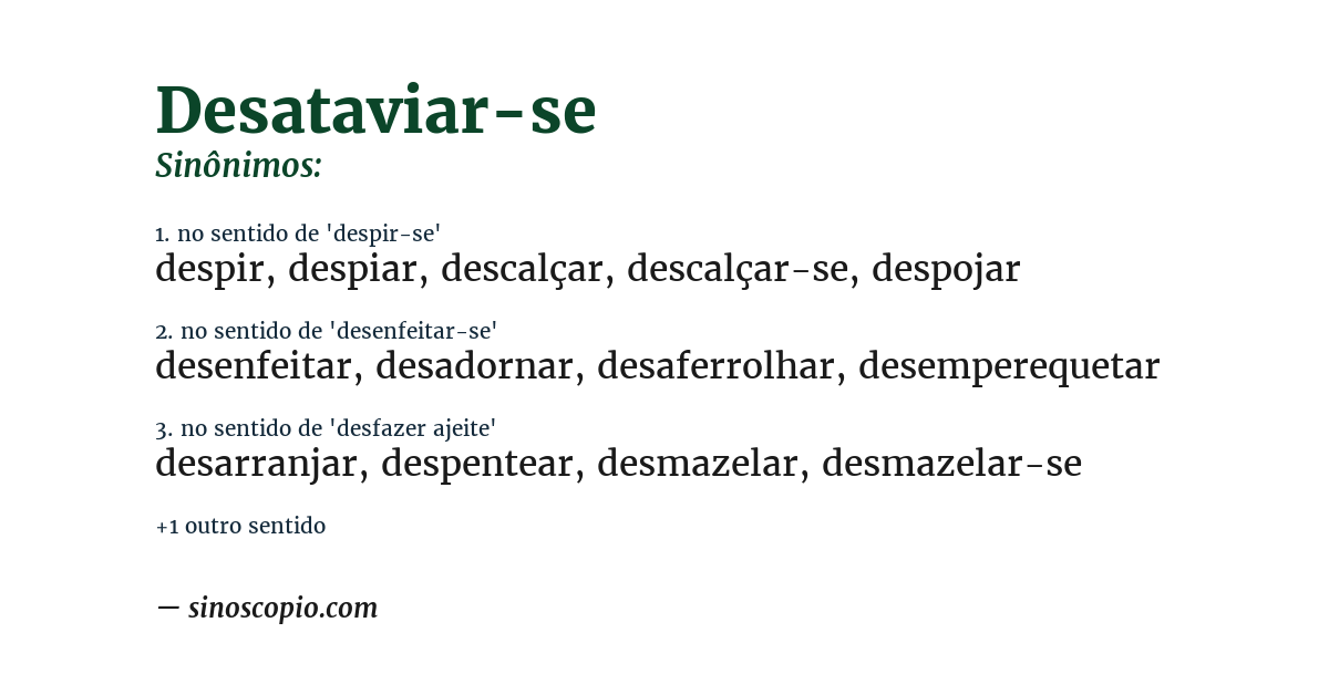 Sinônimo de desataviar-se
