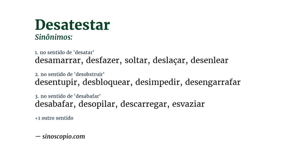 Sinônimo de desatestar