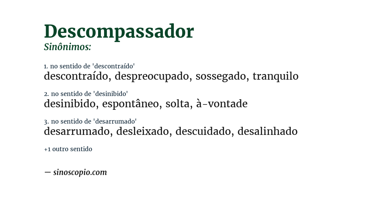 Sinônimo de descompassador