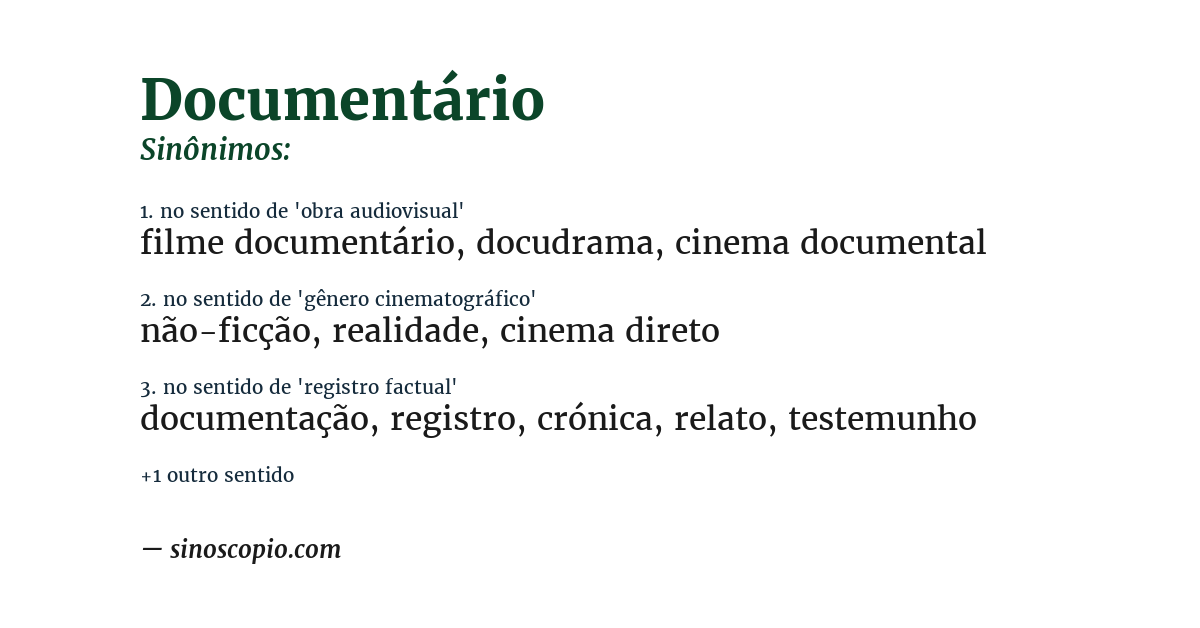 Sinônimo de documentário