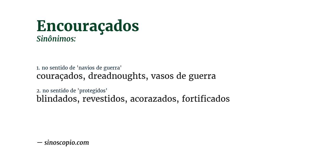 Sinônimo de encouraçados