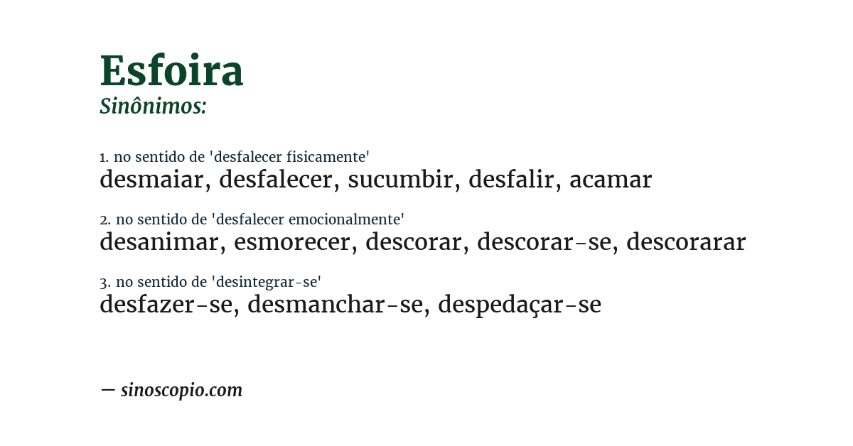 Sinônimo de esfoira