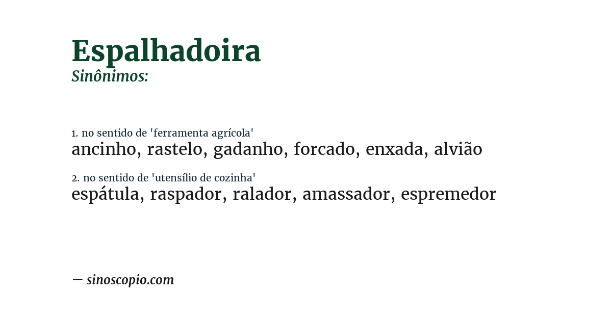 Sinônimo de espalhadoira