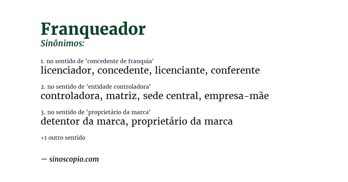 Sinônimo de franqueador