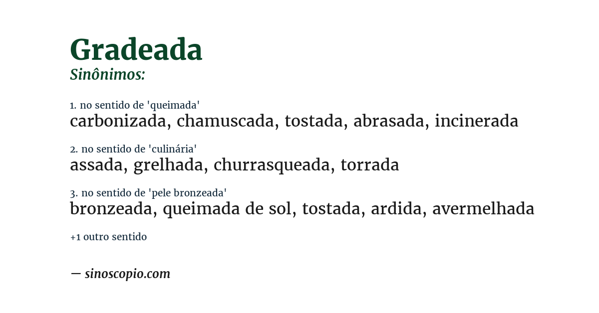 Sinônimo de gradeada