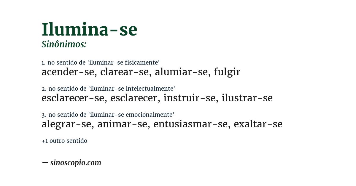 Sinônimo de ilumina-se