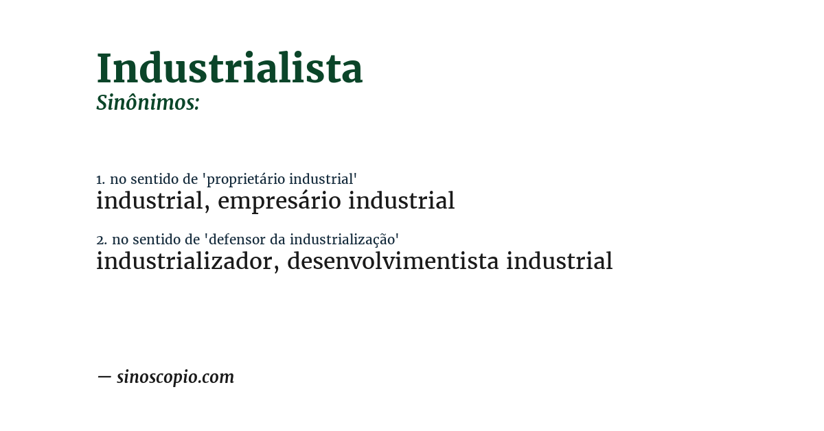 Sinônimo de industrialista