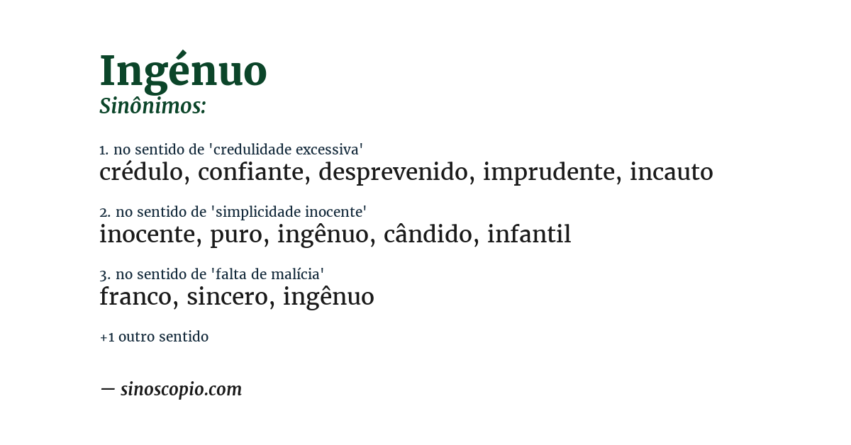 Sinônimo de ingénuo