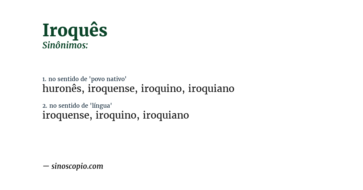 Sinônimo de iroquês