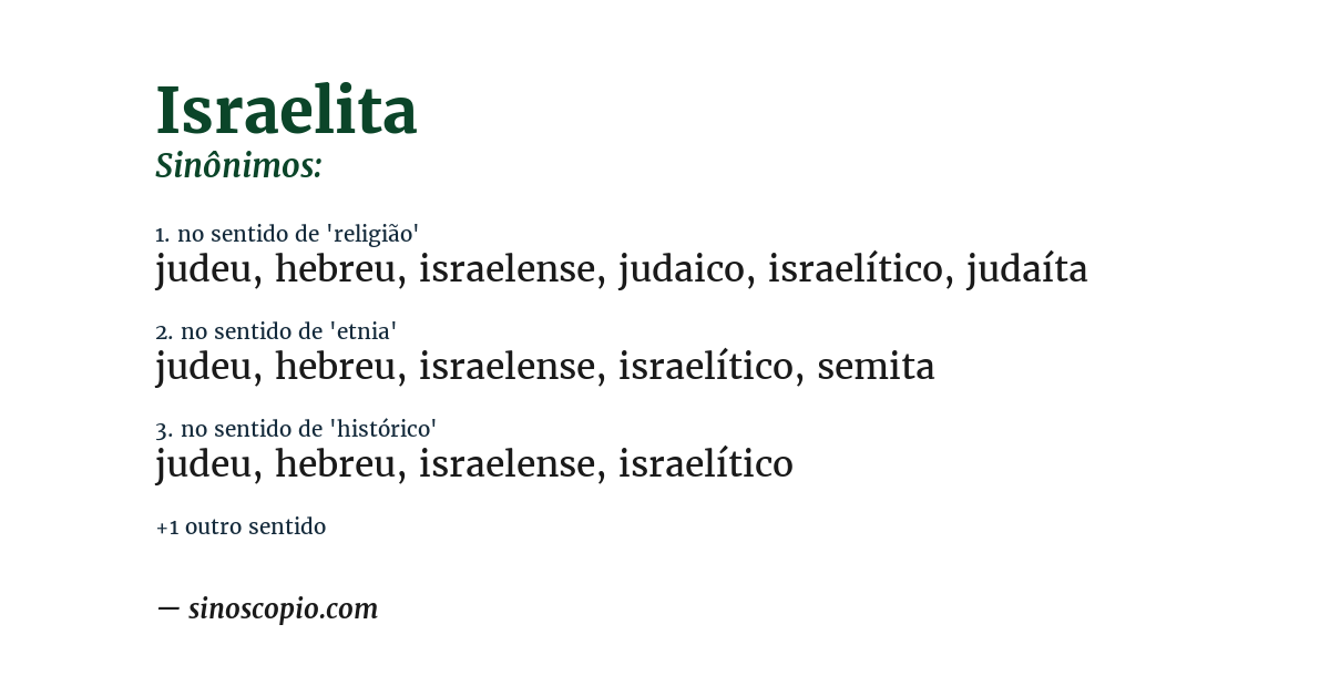 Sinônimo de israelita