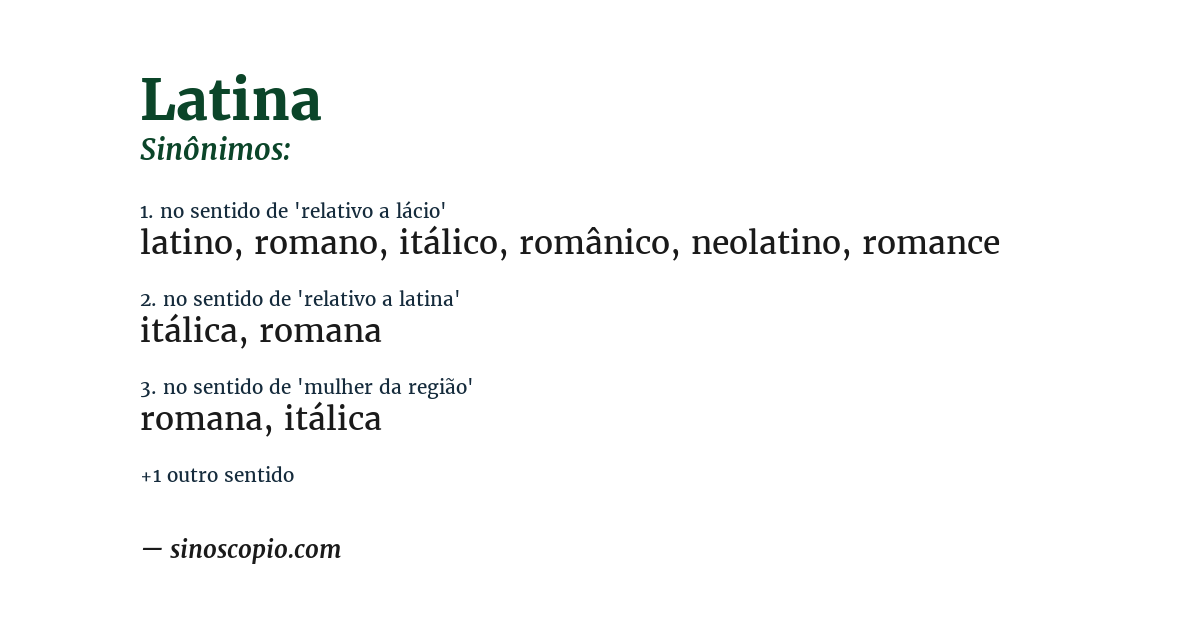 Sinônimo de latina