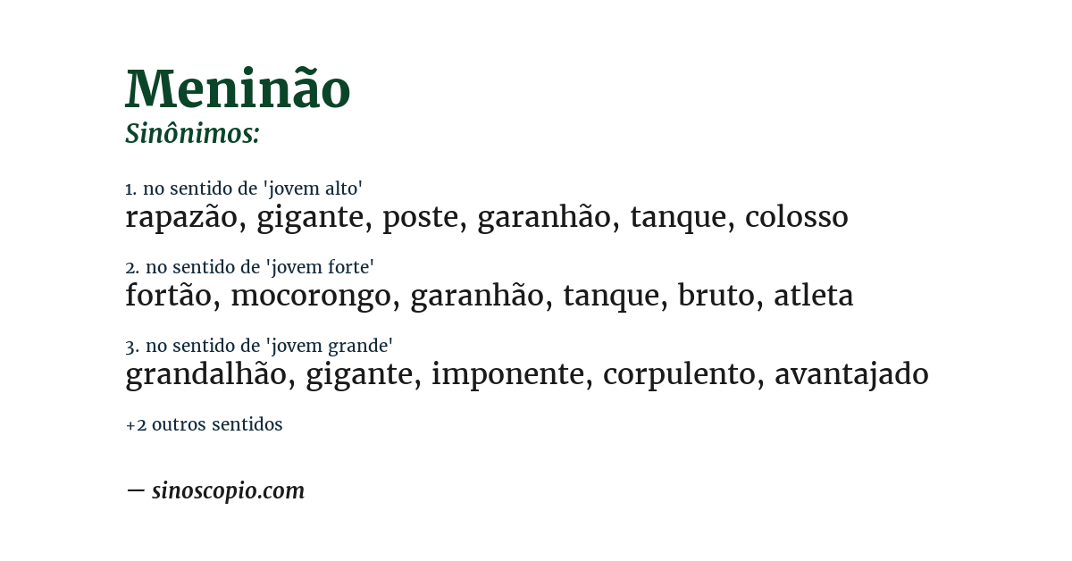 Sinônimo de meninão