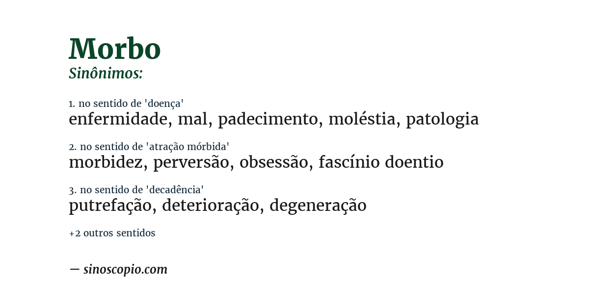 Sinônimo de morbo