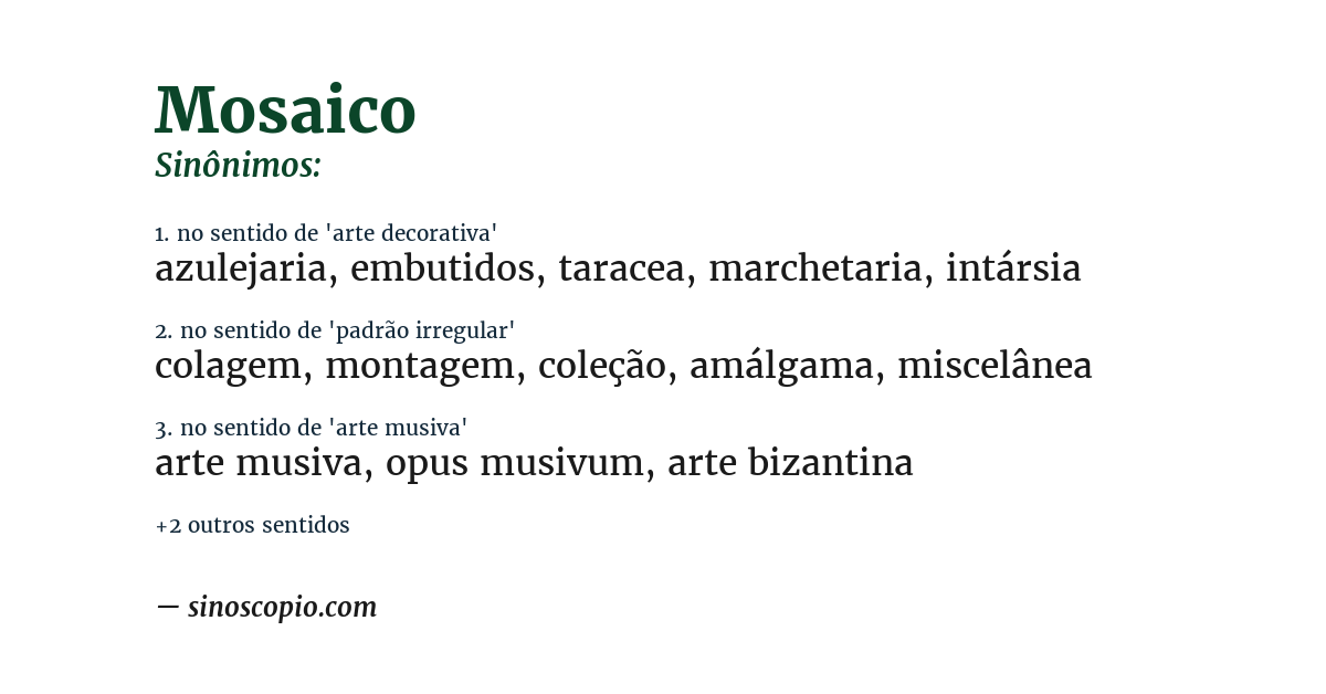 Sinônimo de mosaico