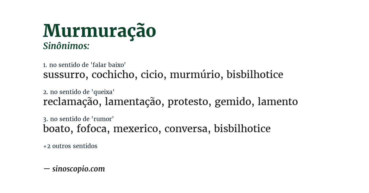 Sinônimo de murmuração