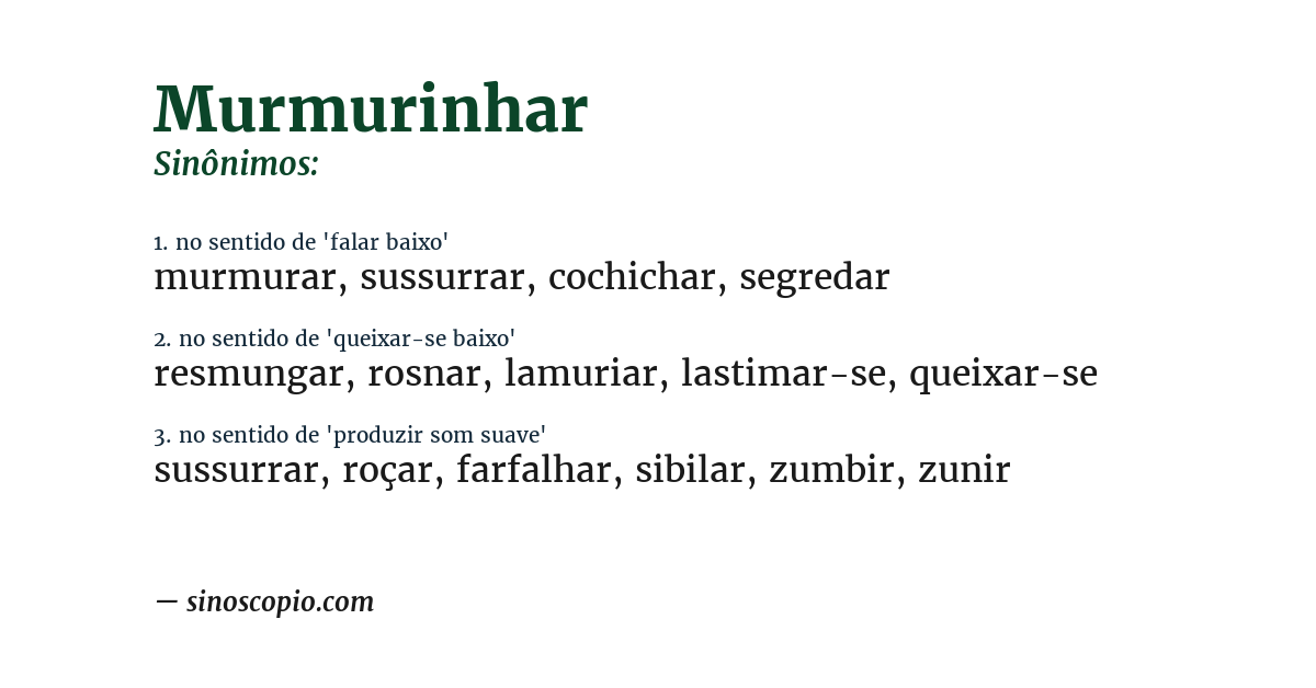 Sinônimo de murmurinhar