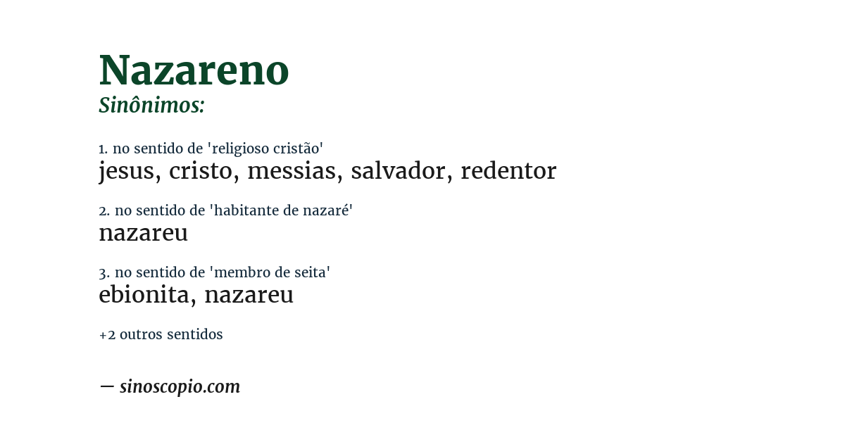 Sinônimo de nazareno