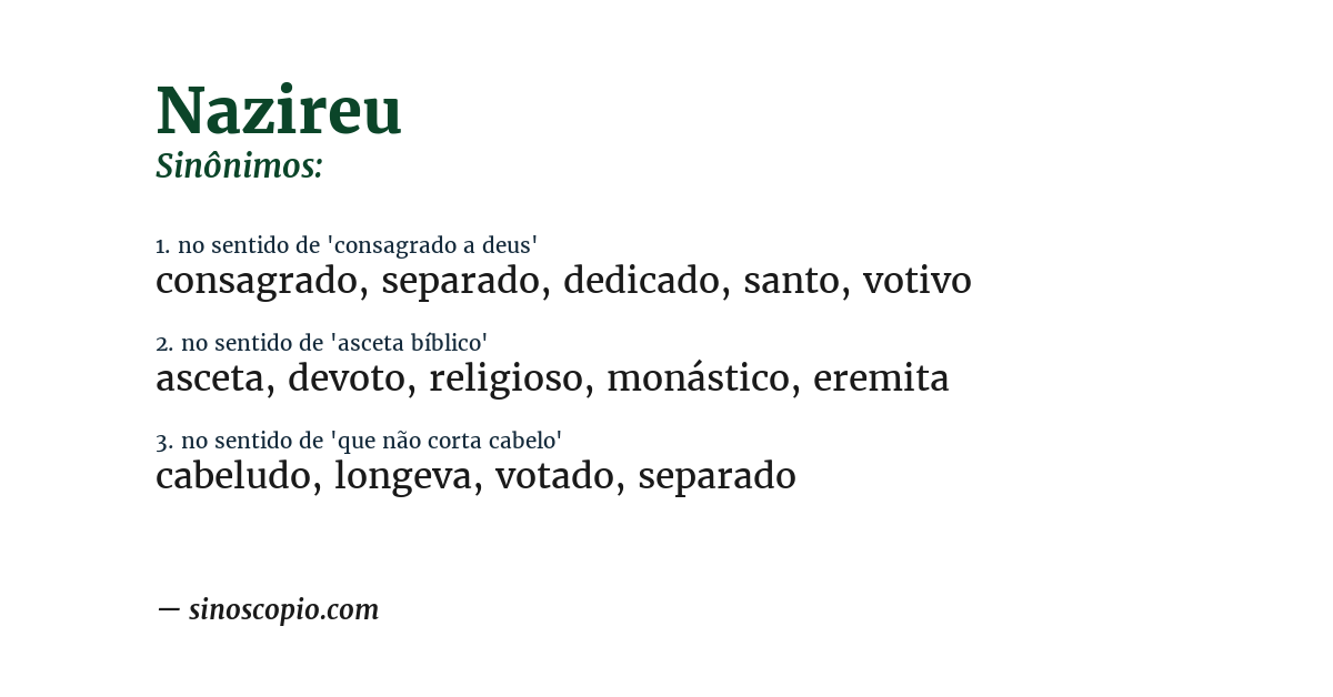 Sinônimo de nazireu