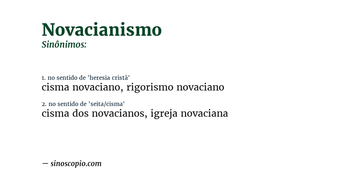 Sinônimo de novacianismo