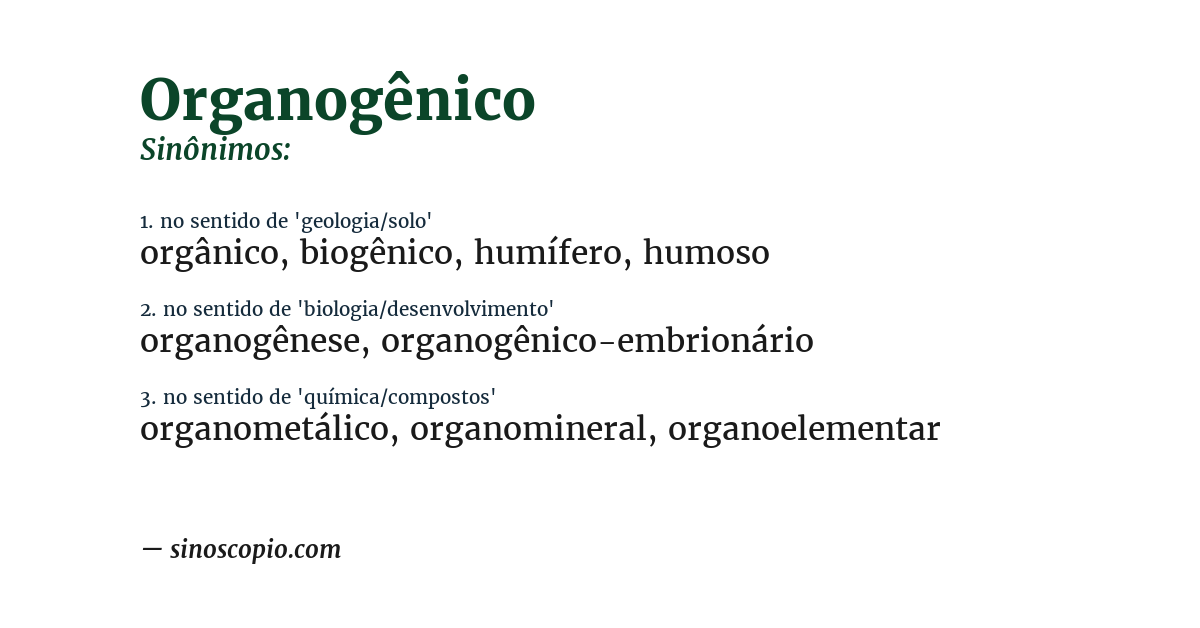 Sinônimo de organogênico