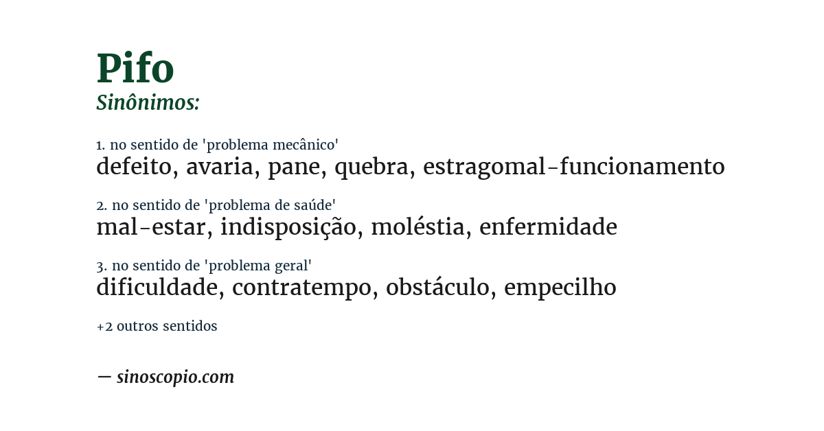 Sinônimo de pifo
