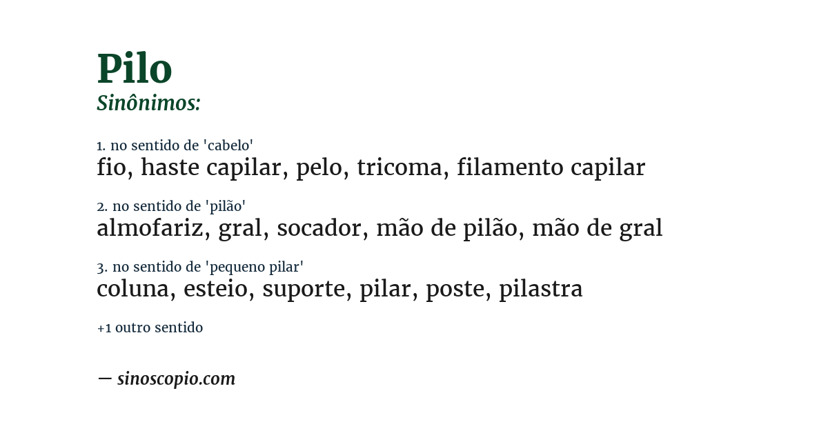 Sinônimo de pilo