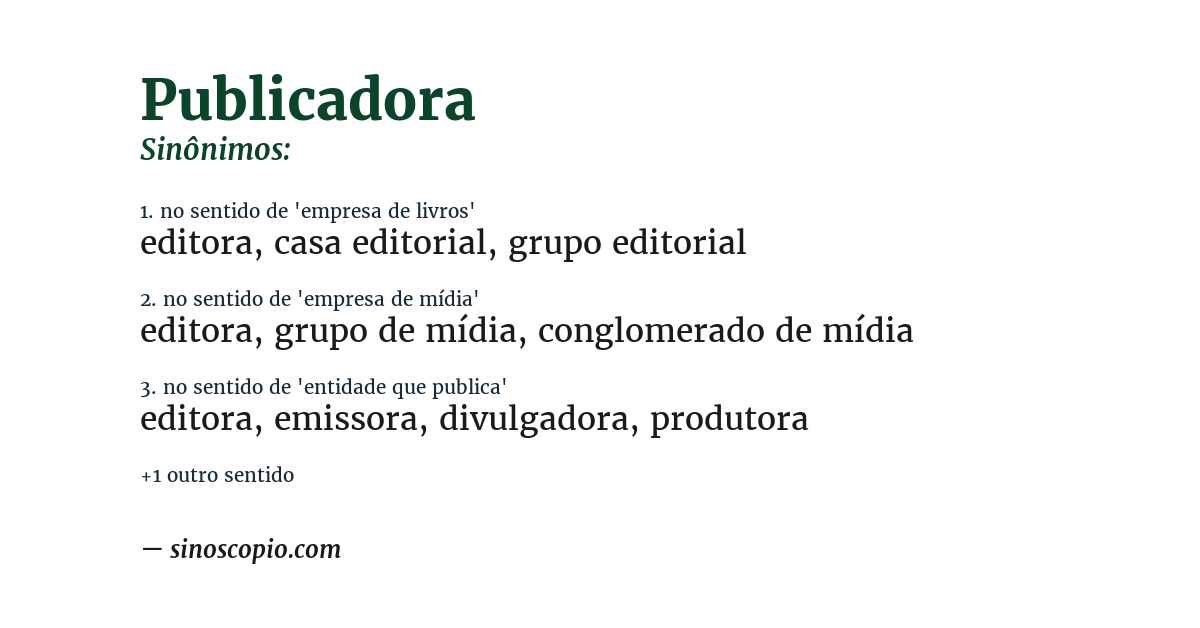 Sinônimo de publicadora