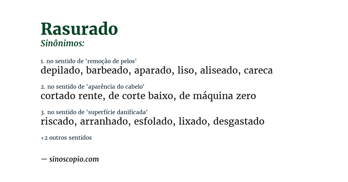 Sinônimo de rasurado