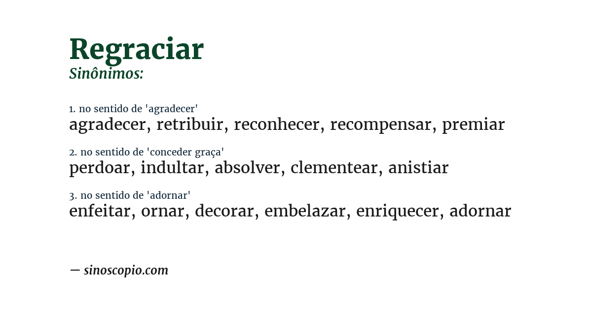 Sinônimo de regraciar