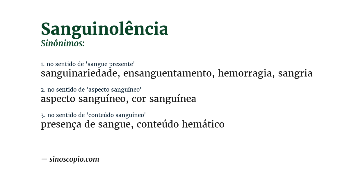 Sinônimo de sanguinolência
