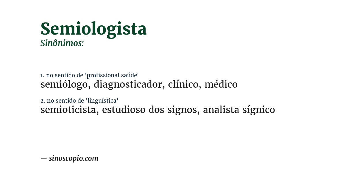Sinônimo de semiologista