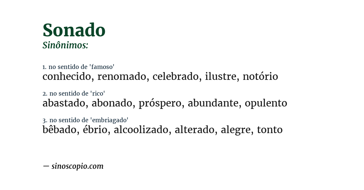 Sinônimo de sonado