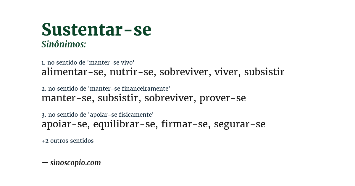 Sinônimo de sustentar-se