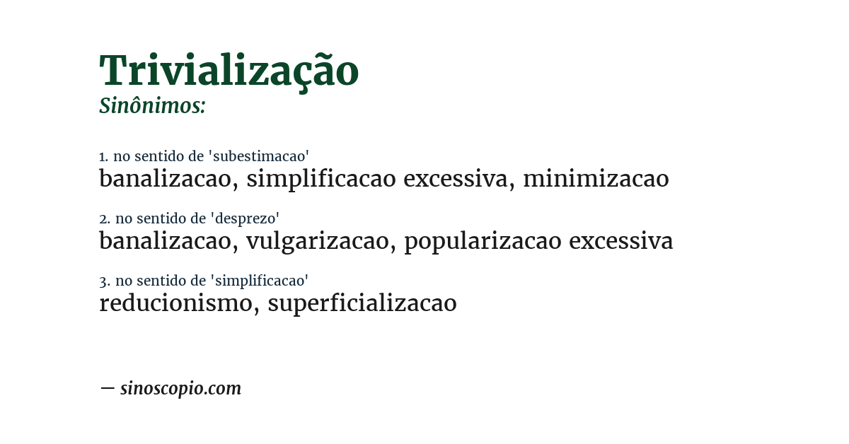 Sinônimo de trivialização