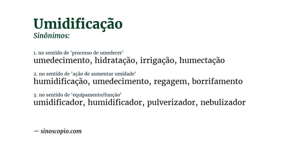Sinônimo de umidificação