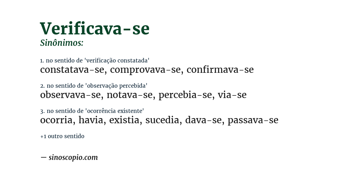 Sinônimo de verificava-se