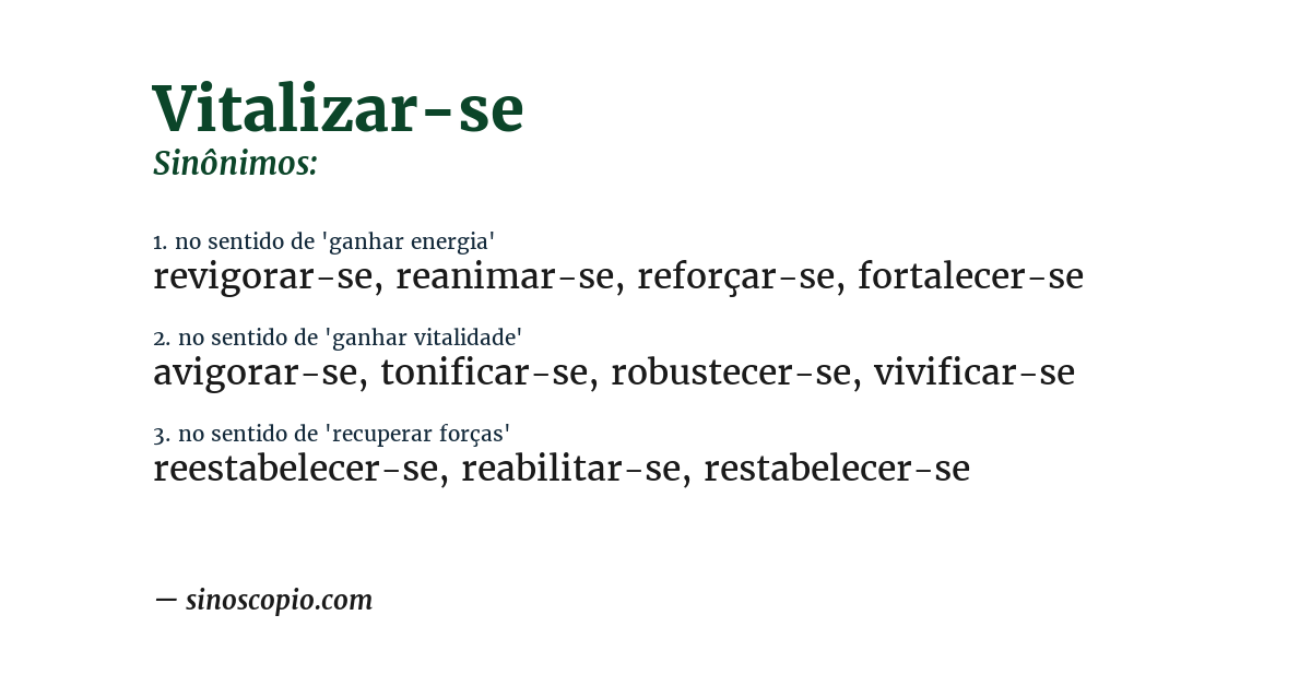Sinônimo de vitalizar-se