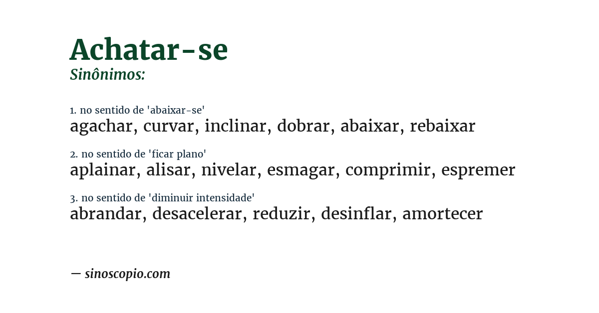 Sinônimo de achatar-se