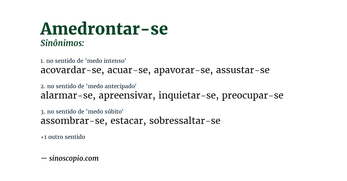 Sinônimo de amedrontar-se