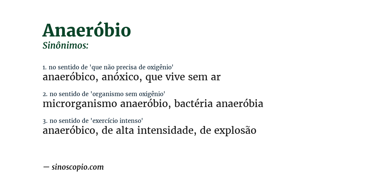 Sinônimo de anaeróbio