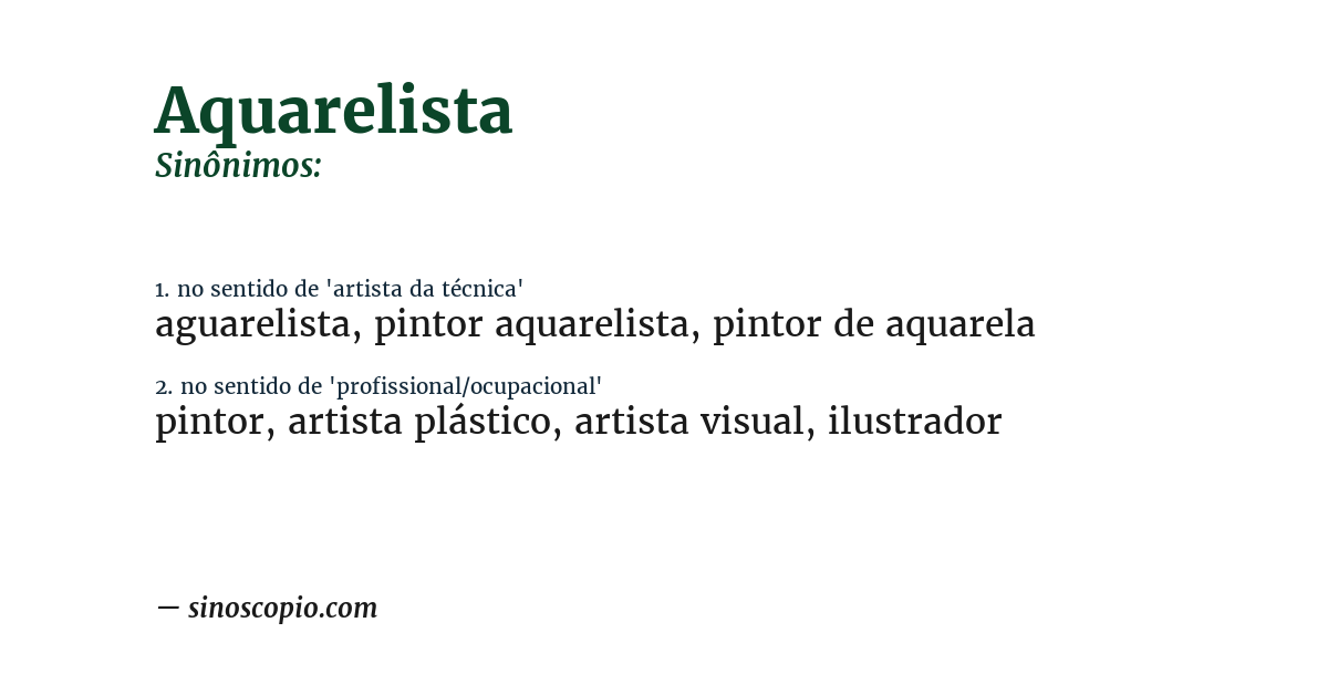 Sinônimo de aquarelista