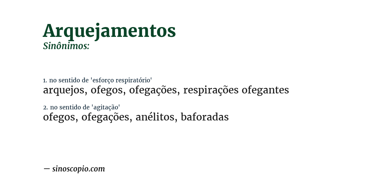 Sinônimo de arquejamentos
