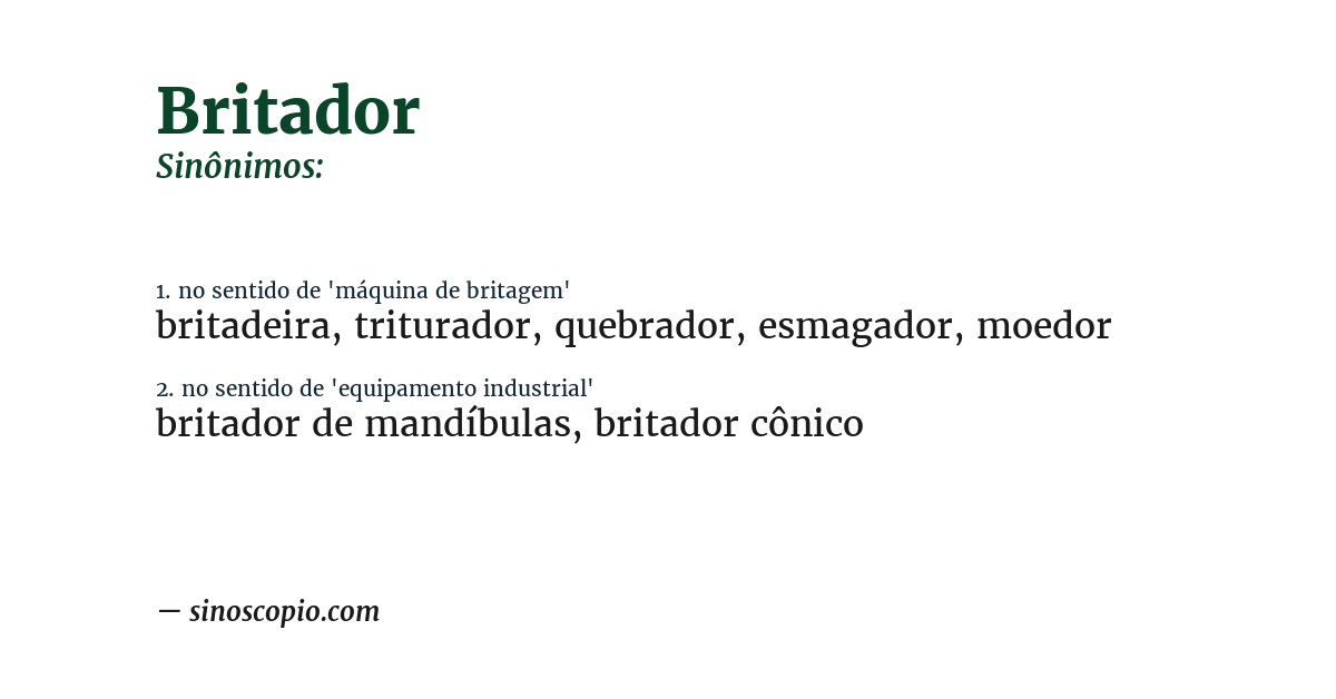 Sinônimo de britador