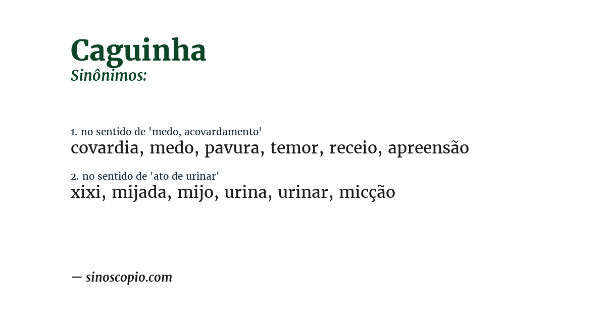 Sinônimo de caguinha