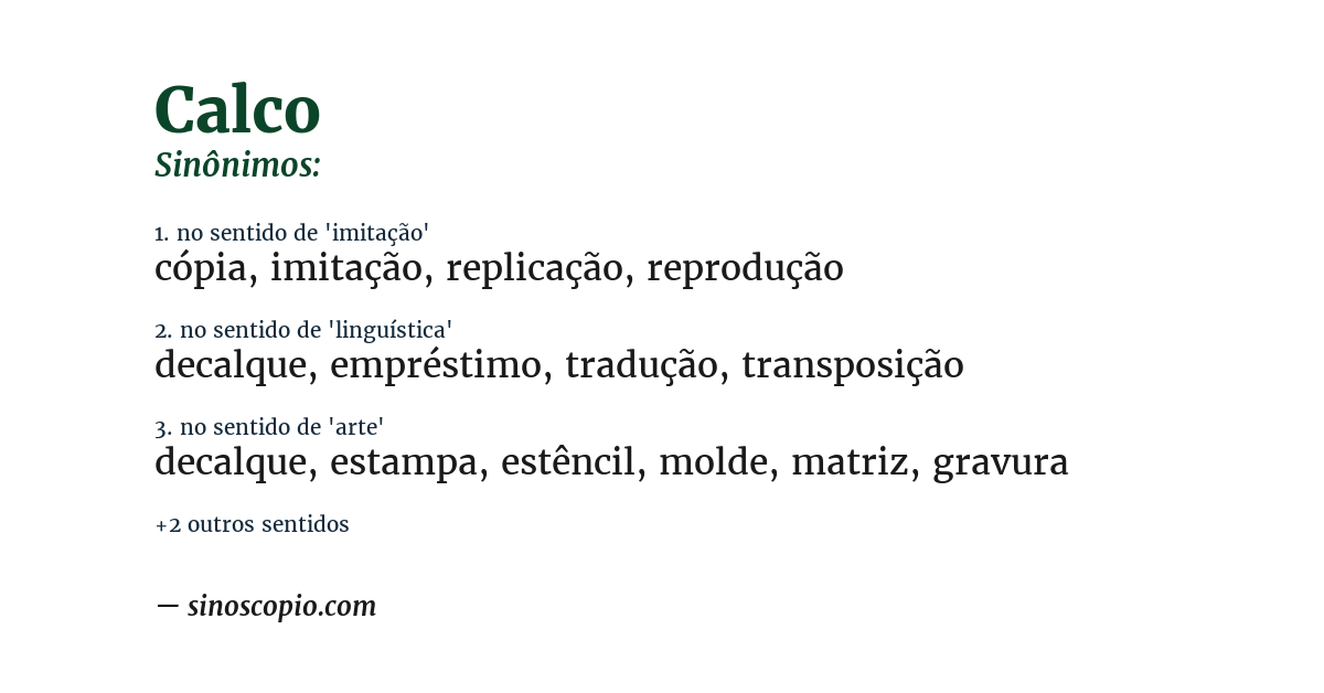 Sinônimo de calco